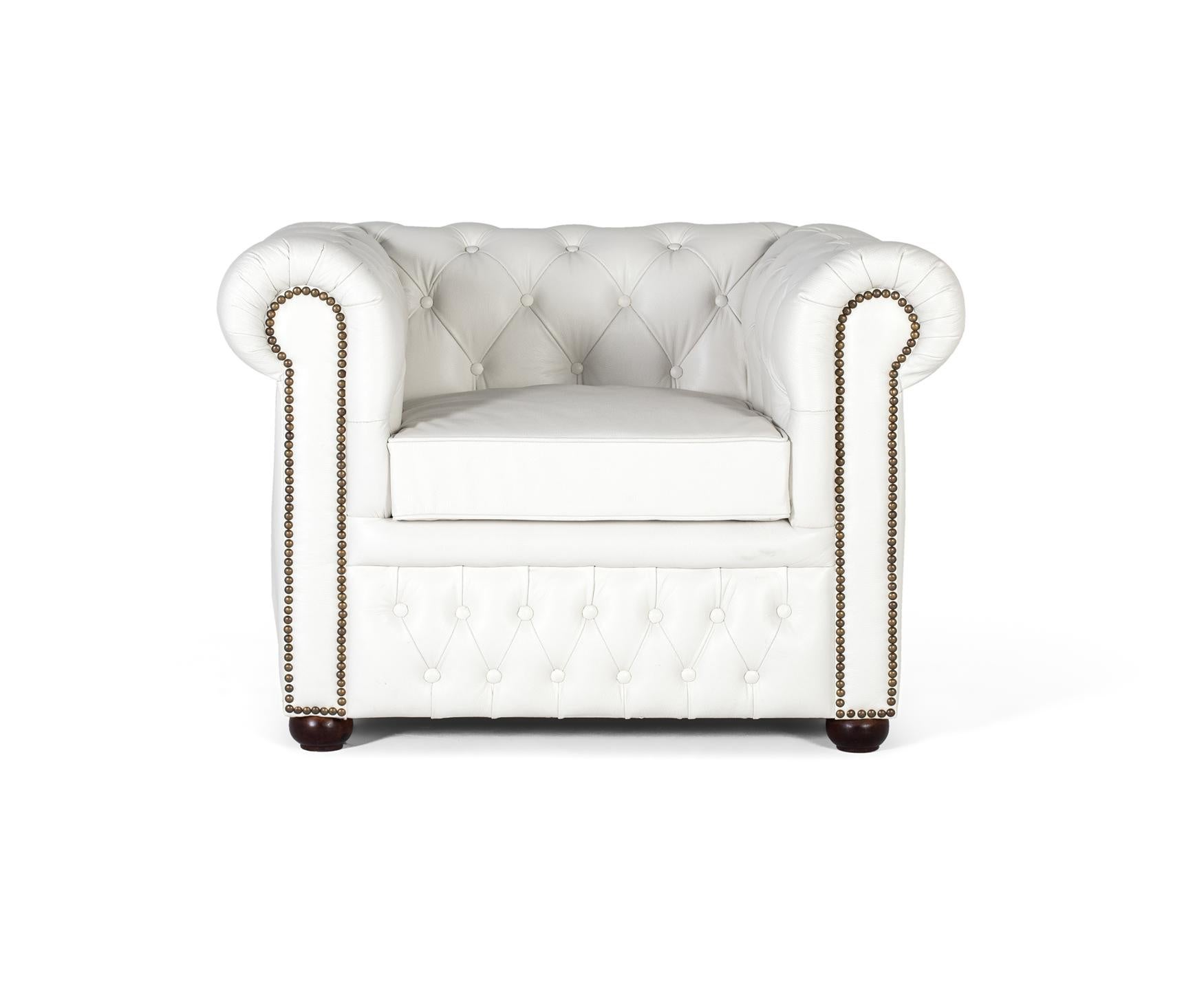 Fotel skórzany 96 cm w stylu Chester - 72x96x85 GYC