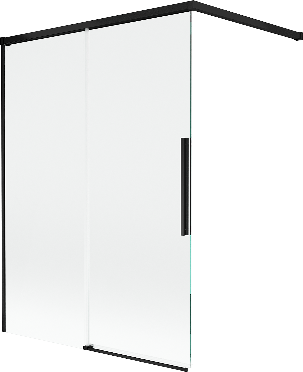 Mexen Rox parawan nawannowy 2-skrzydłowy rozsuwany 120 x 150 cm, transparent, czarny - 8C9-120-003-70-00