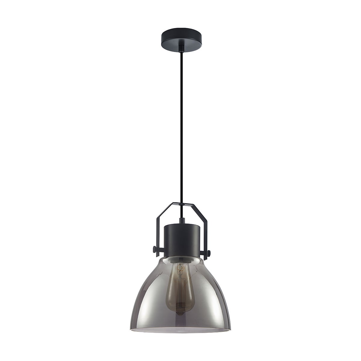 Lampa wisząca grafitowy klosz Darlena czarna 1xE27x40W metal wym:105x22x22cm IP20 Italux