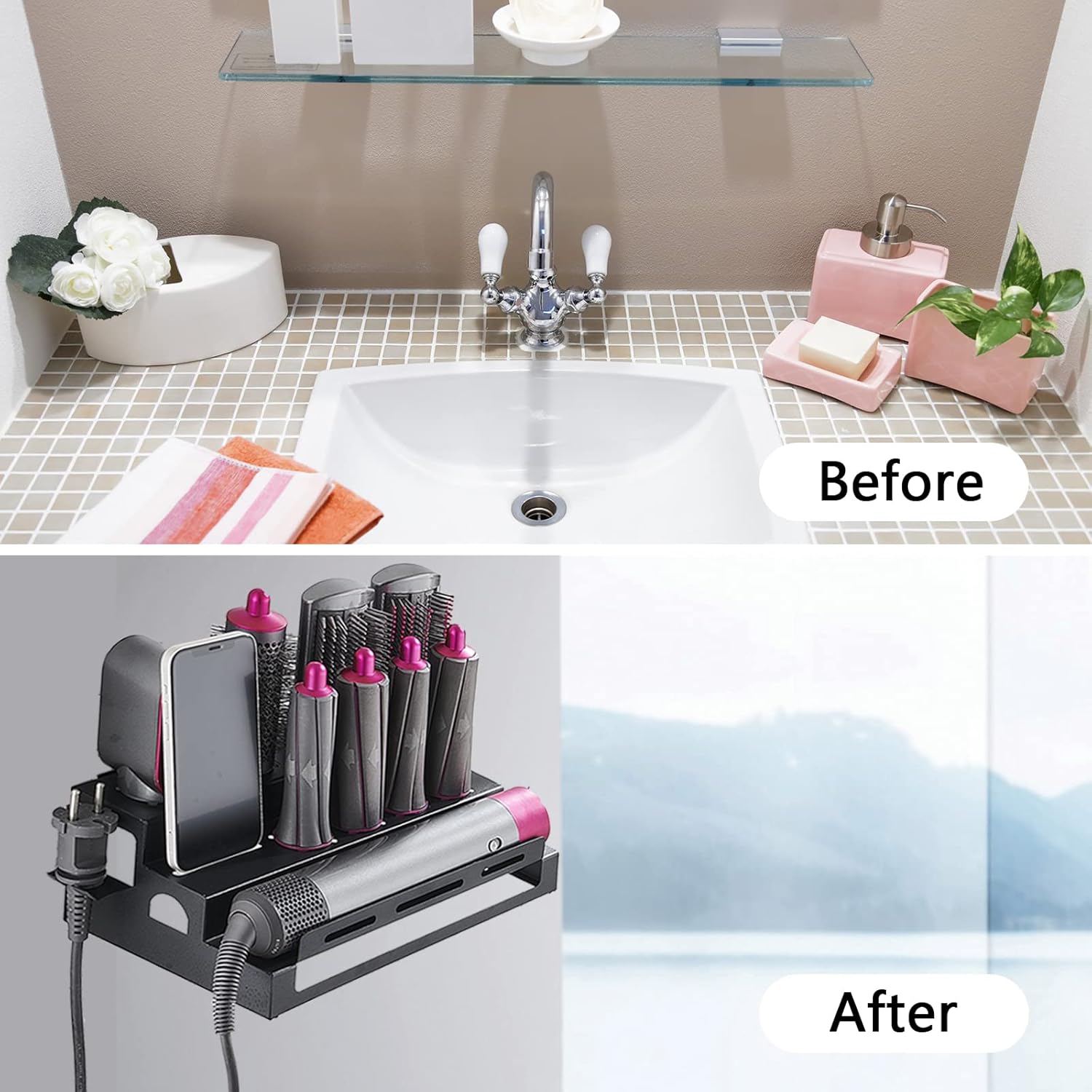 Kompatybilny z regałem magazynowym Dyson, uchwytem ściennym do lokówki, akcesoriami Dyson Airwrap i 3-poziomowym uchwytem ściennym. - 5