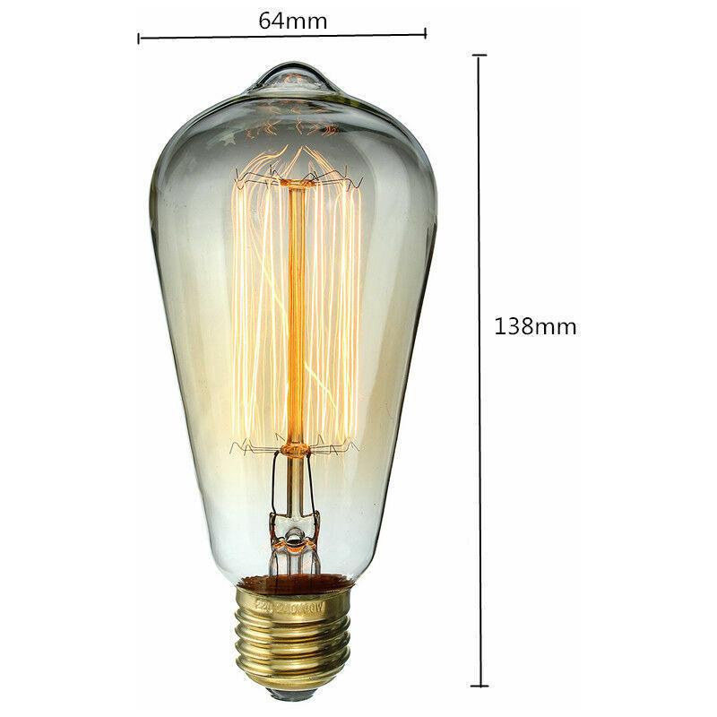 Ampoules Edison Vintage Ampoule 40W E27 Ampoule à Filament à Vis ST64 Style Antique Rétro Blanc Chaud 3000K Ra>90 Verre Ambré Lot de 3 - 3