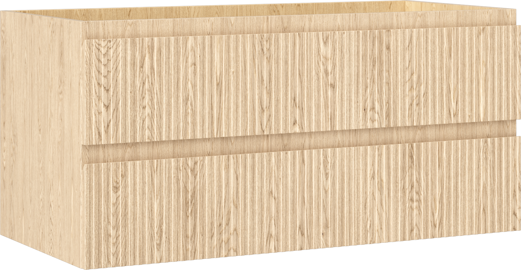 Mexen Rivel szafka łazienkowa podumywalkowa 100 cm, 2 szuflady, ryflowana , dąb - 91A20-10047-2-BFF81
