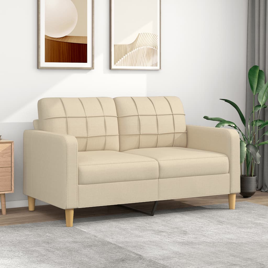 Maison exclusive - sofá de 2 plazas de tela color crema 140 cm