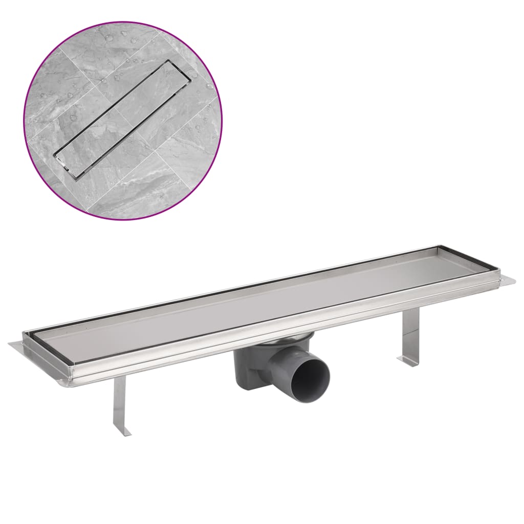 Odpływ liniowy, 630x140 mm, stal nierdzewna, Przepływ: 40 l/min