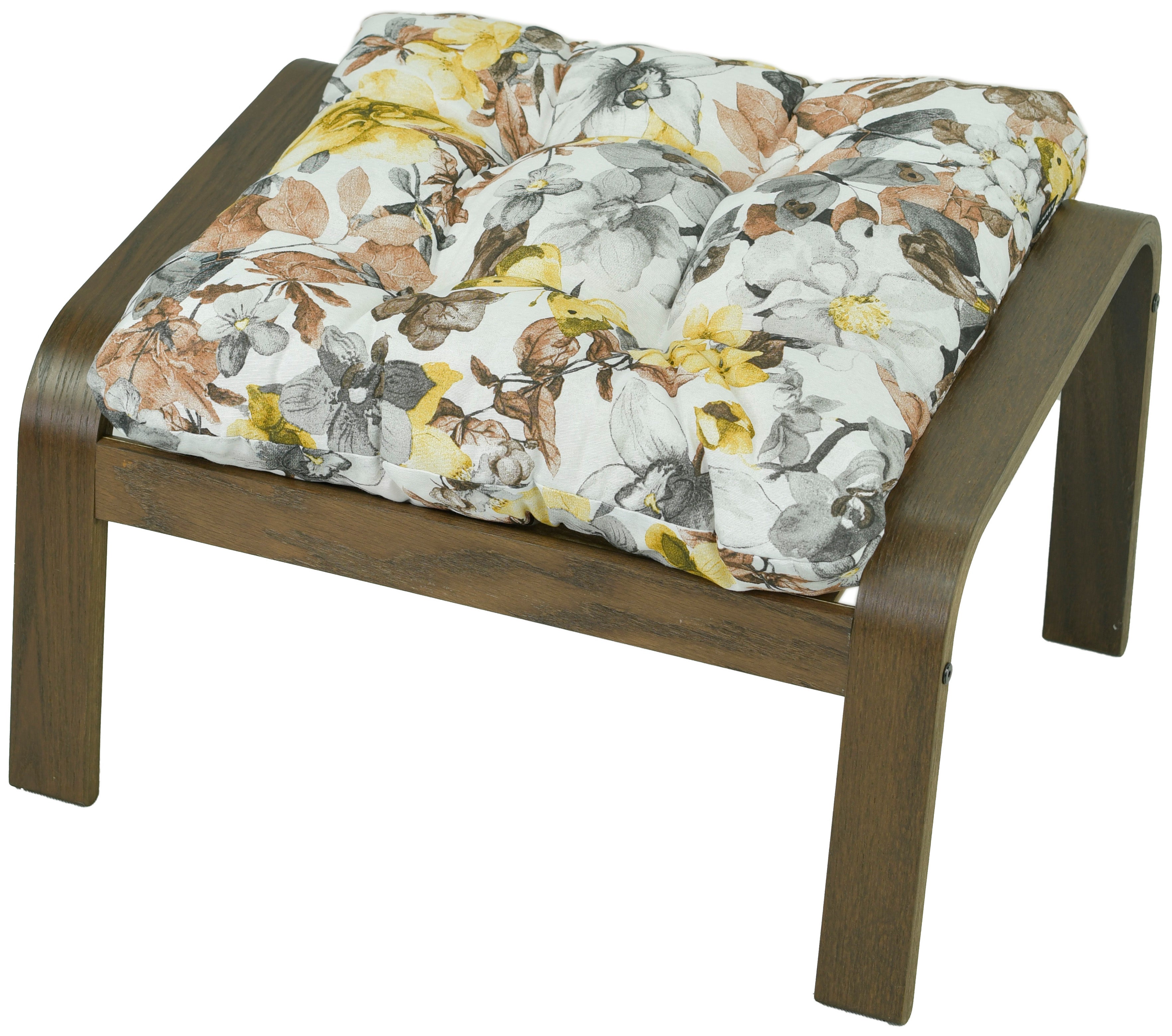 Poduszka na podnóżek do fotela POANG AMPO biały żółty brązowy 1 szt.