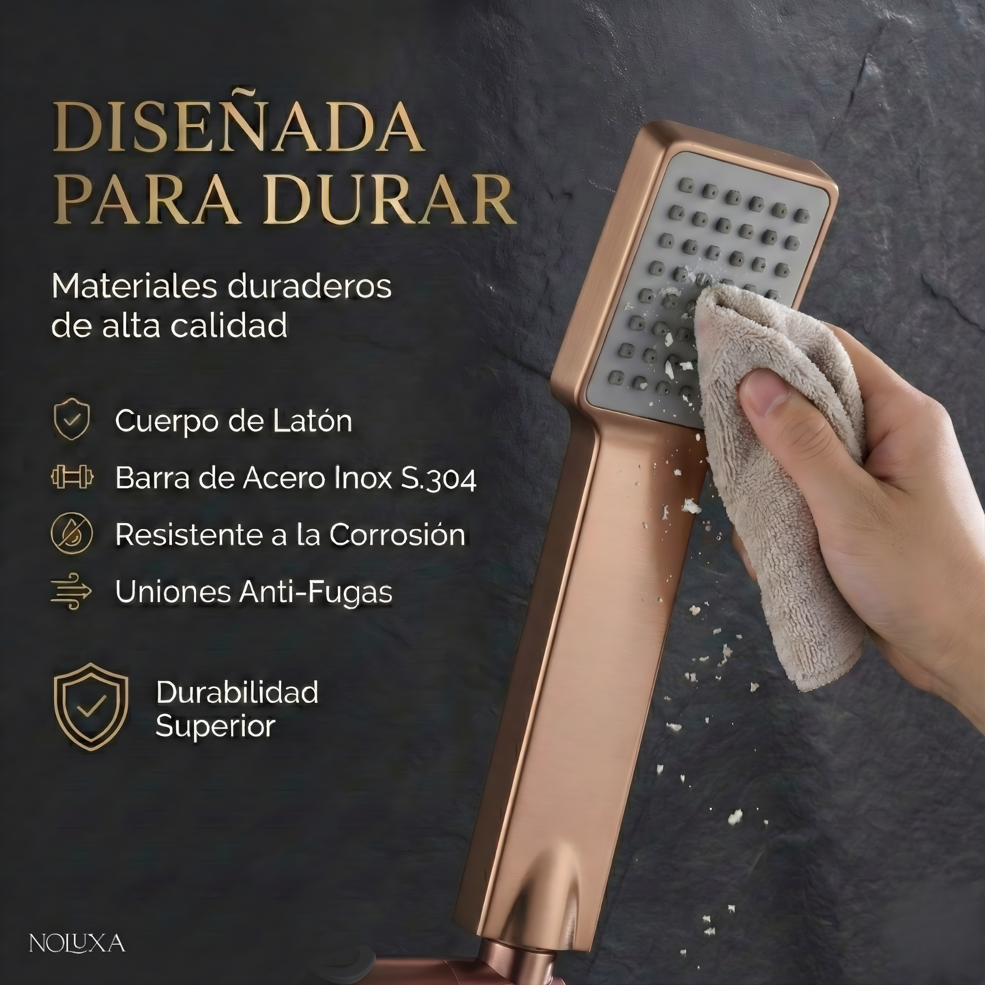IMEX - Niche de Douche Encastrée avec Éclairage LED 33 X 63 Cm Noir | Acier Inoxydable S.304 | Cabine de Douche avec Deux Étagères en Acier Inoxydable - 4