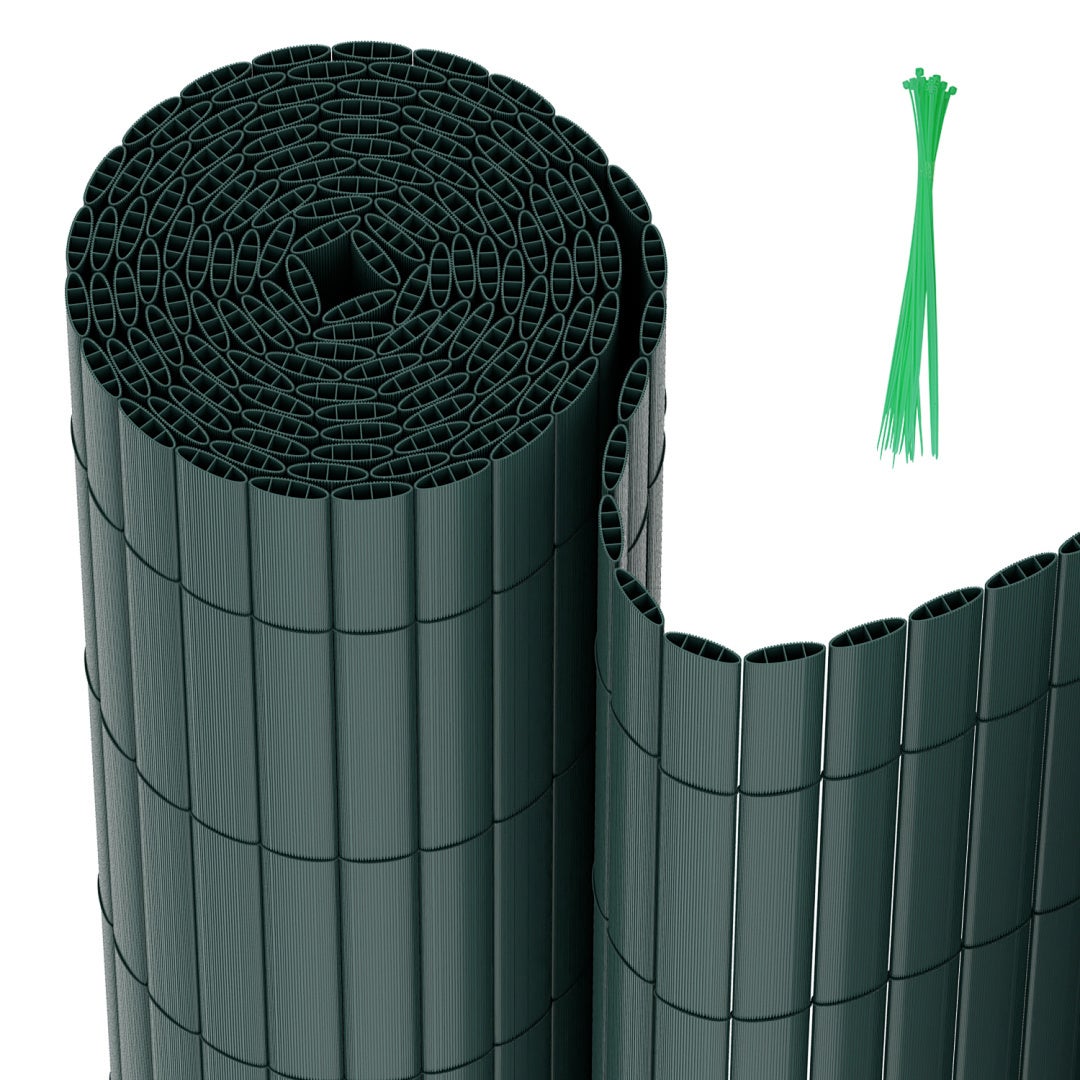 Solidna mata PVC – Zewnętrzna osłona prywatności do ogrodu, tarasu i ogrodzenia Zielony 120 x 400cm