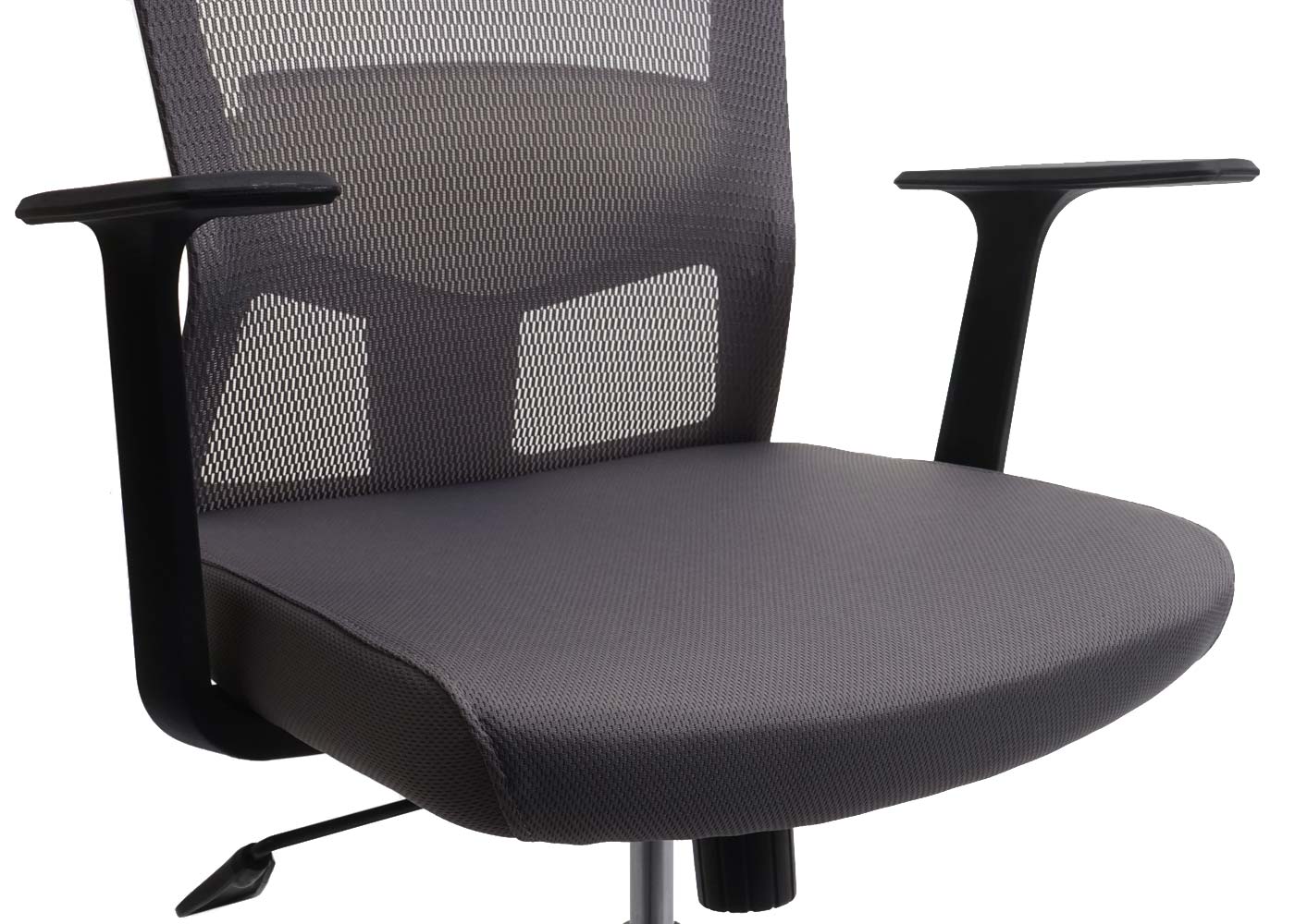 Poltrona sedia ufficio girevole ergonomica HWC-J90 regolabile tessuto traspirante grigio - 5