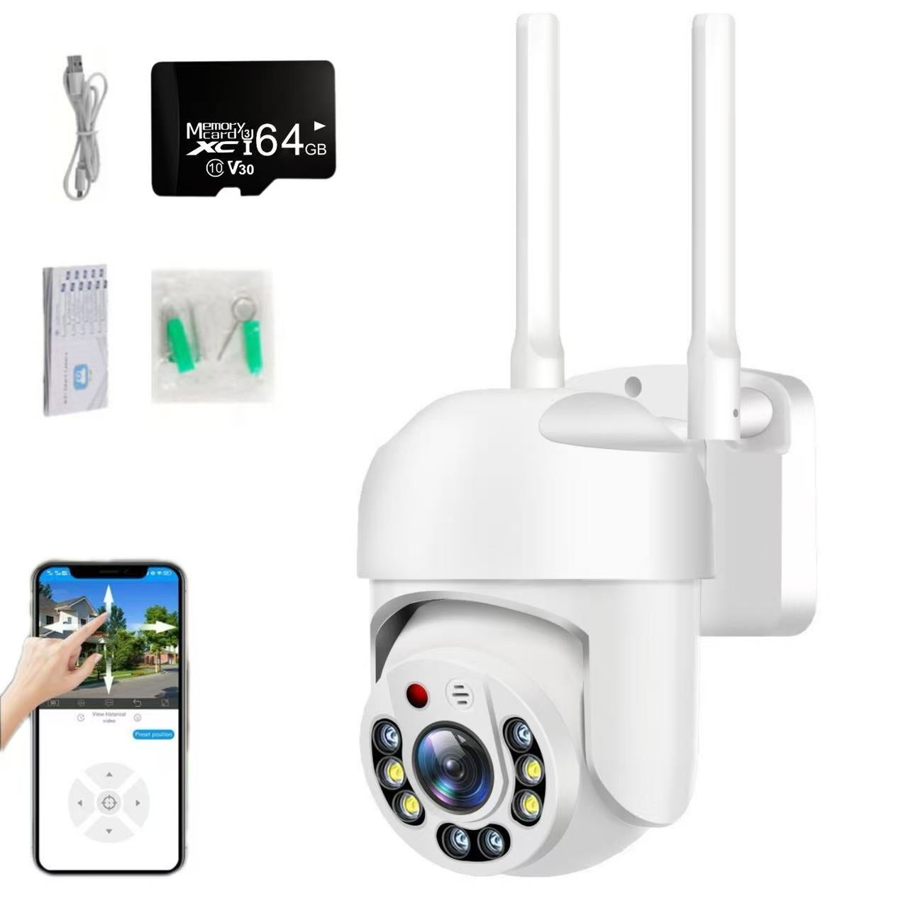 QWINERN Caméra de surveillance - WiFi 2,4 GHz, interphone vocal 1080p ...