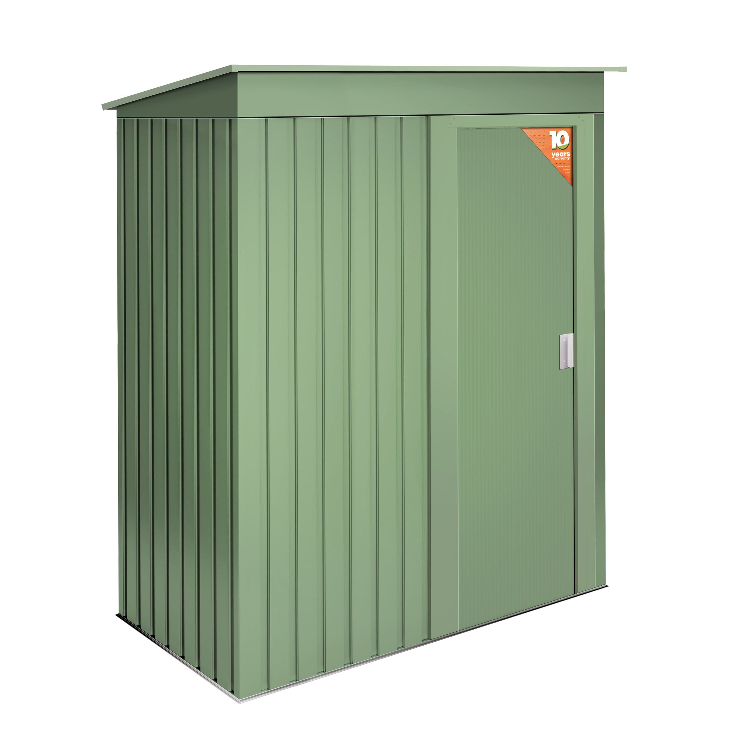 Armadio da giardino in metallo 1,39m2 Hede Green - Porta scorrevole - Tetto spiovente - Colore verde - Casetta da giardino per esterni - 9