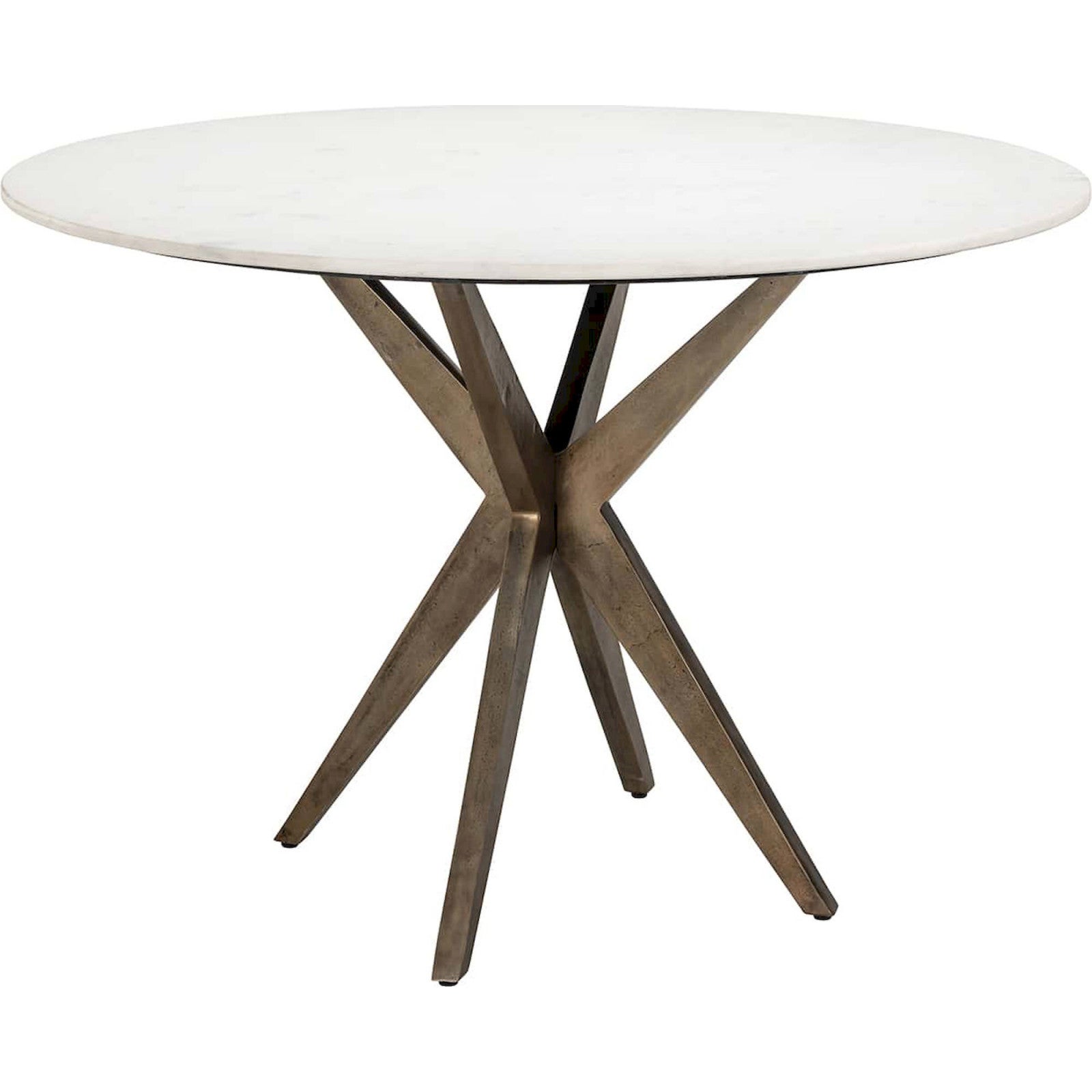 Table élégante au design moderne 114 x 114 x 77 cm Blanc marbré avec ...
