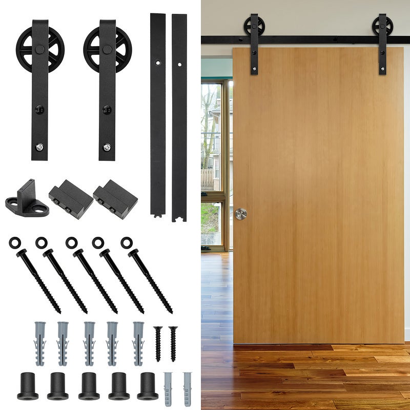 Kit Porta Scorrevole SKYSEN 150 Cm - Con Guida A Pavimento E Binario, Per Risparmiare Spazio - Foto 9