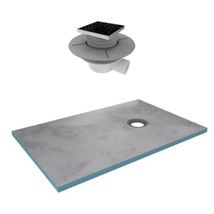 Receveur de Douche à Carreler 90x140 cm avec Bondes à Sortie Horizontale - Grille Noire
