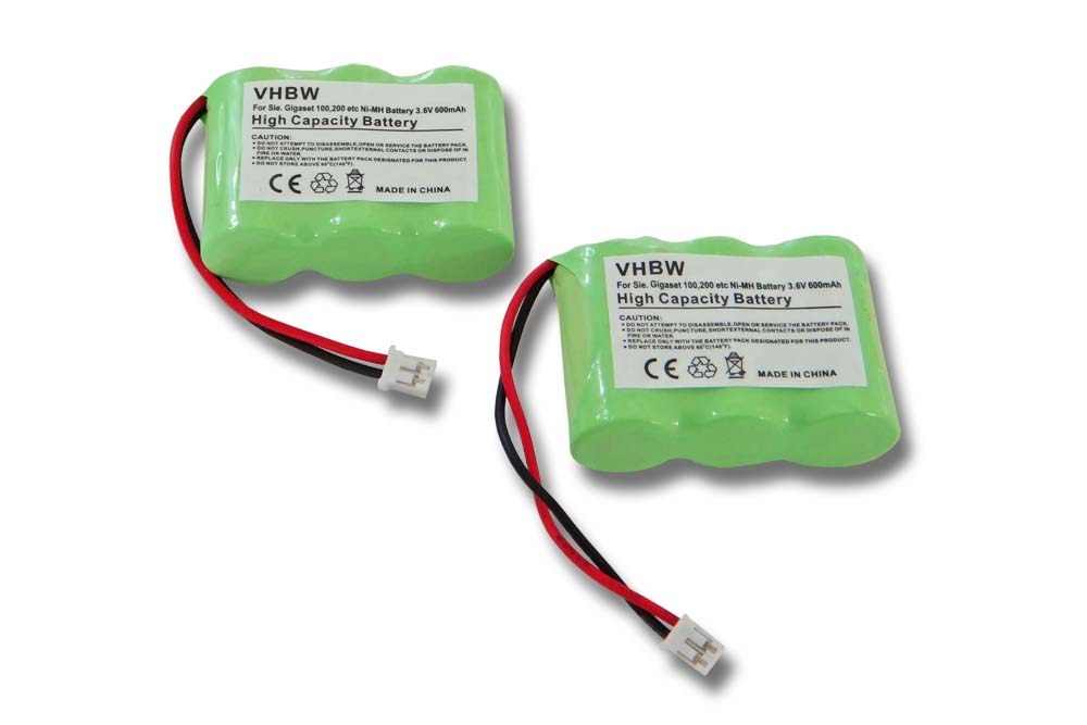 Vhbw - Nimh Batteria 600mah  3.6v  Per Telefono Fisso Cordless Panasonic Panafone Kx T991dl Sostituisce T427 30aaam3bmx 4251123990891