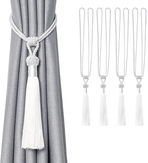 Fermaporte Magnetici Per Tende Con Sfera Di Perla - 4 Pezzi, Design Elegante, Montaggio Senza Fori - Foto 2