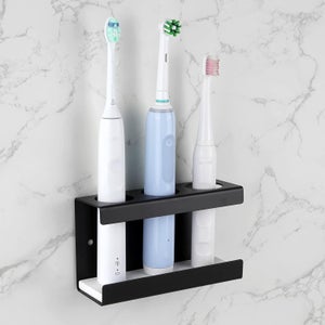 Lot De 2 Supports Muraux Pour Brosses à Dents - Auto-Adhésifs Solides Avec Couvercle Anti-Poussière, Organisateur Pratique Pour Toute La Famille