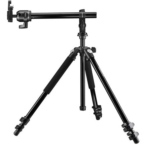 Mantona basic scout max set trípode de fotografía, trípode de cámara hasta 160 cm + brazo giratorio, rótula con columna central reversible, ideal p...