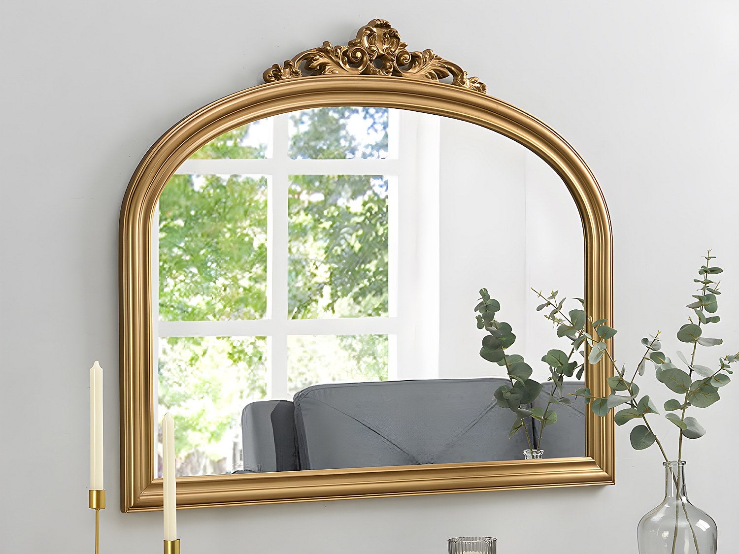 Miroir en bois de paulownia - L. 107 x H. 90 cm - Doré - EYOB - 3