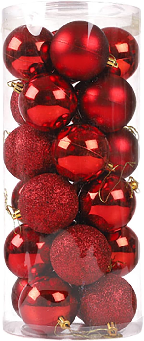 Lot De 40 Boules De Noël En Velours Bordeaux - Diamètre 6 Cm - Incassables - Pour Sapin, Décoration Fête - 12