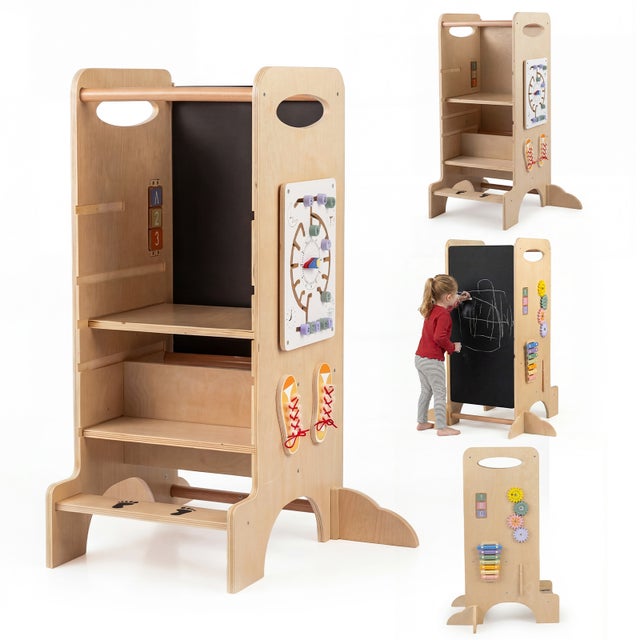 Atoylink Giochi Montessori In Legno - Tavola Per Cacciavite Camion Dei Pompieri, Con Attrezzi In Metallo, Per Bambini 3-6 Anni, Abilità Motorie