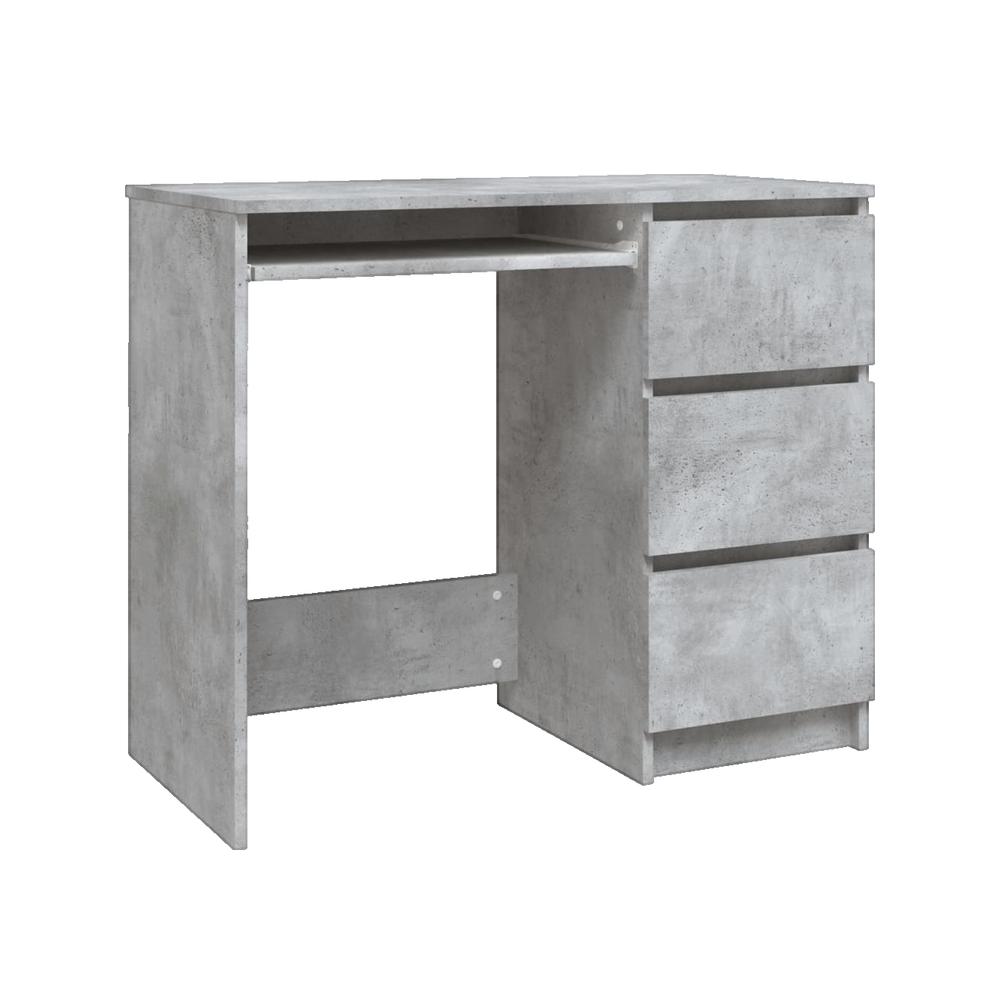 Biurko vidaXL 90x45x76 cm Szary beton, 3 szuflady, łatwe do czyszczenia
