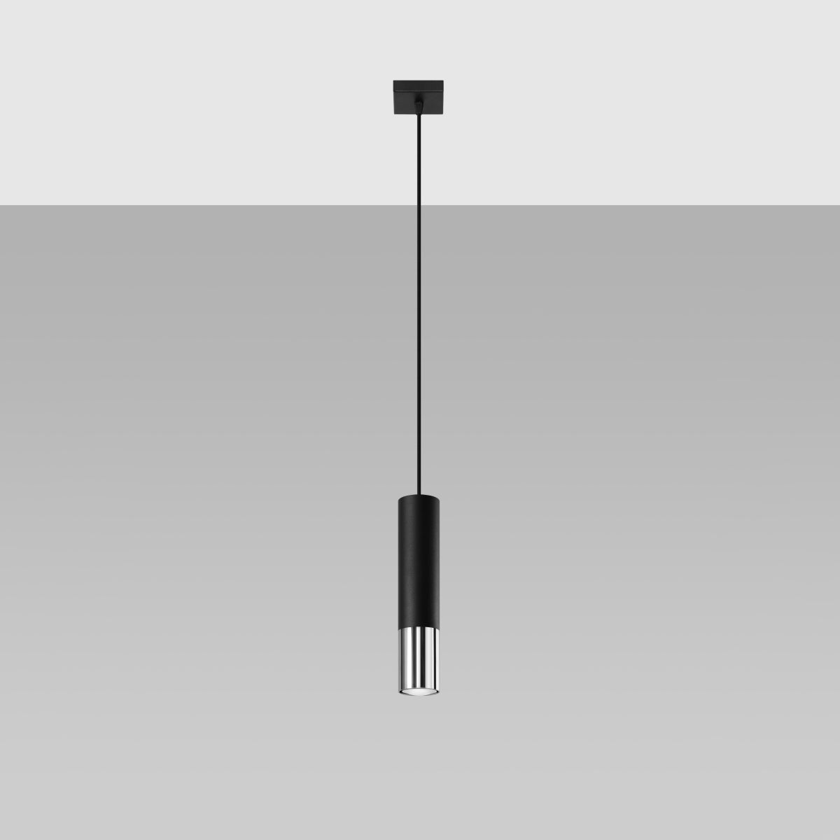 Lampa wisząca ZARPEX 1 czarny/chrom LED 4000K - 8x8x100cm Sollux