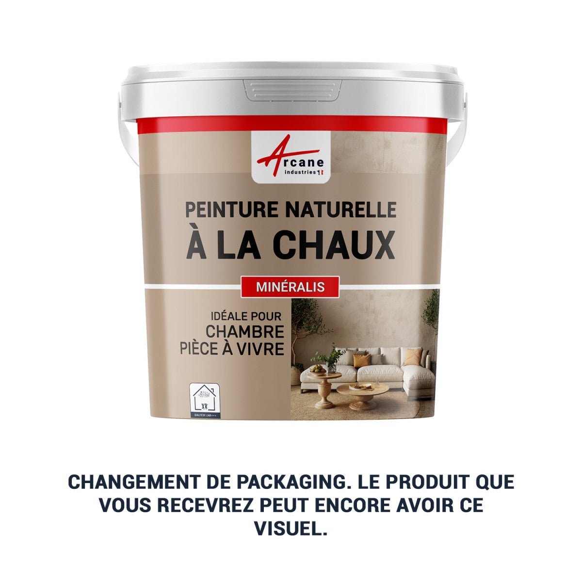 PEINTURE A LA CHAUX NATURELLE ET SAINE - NUANCES MINERALES CHAUX - 60 m² (2x5 kg en 1 couche) Sésame Saumon - ARCANE INDUSTRIES - 5