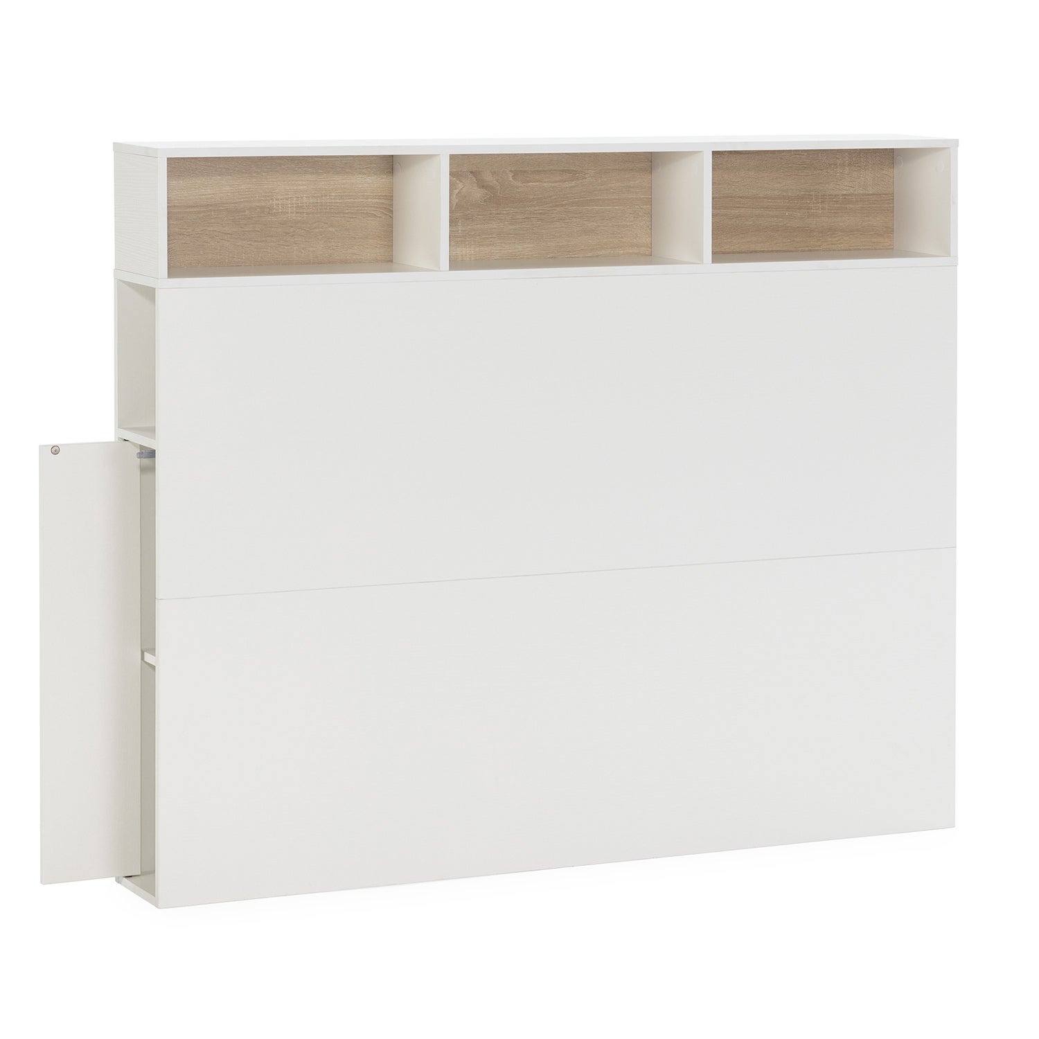 Tête de lit Zeus 165 cm blanc, 2 portes 9 trous - 3