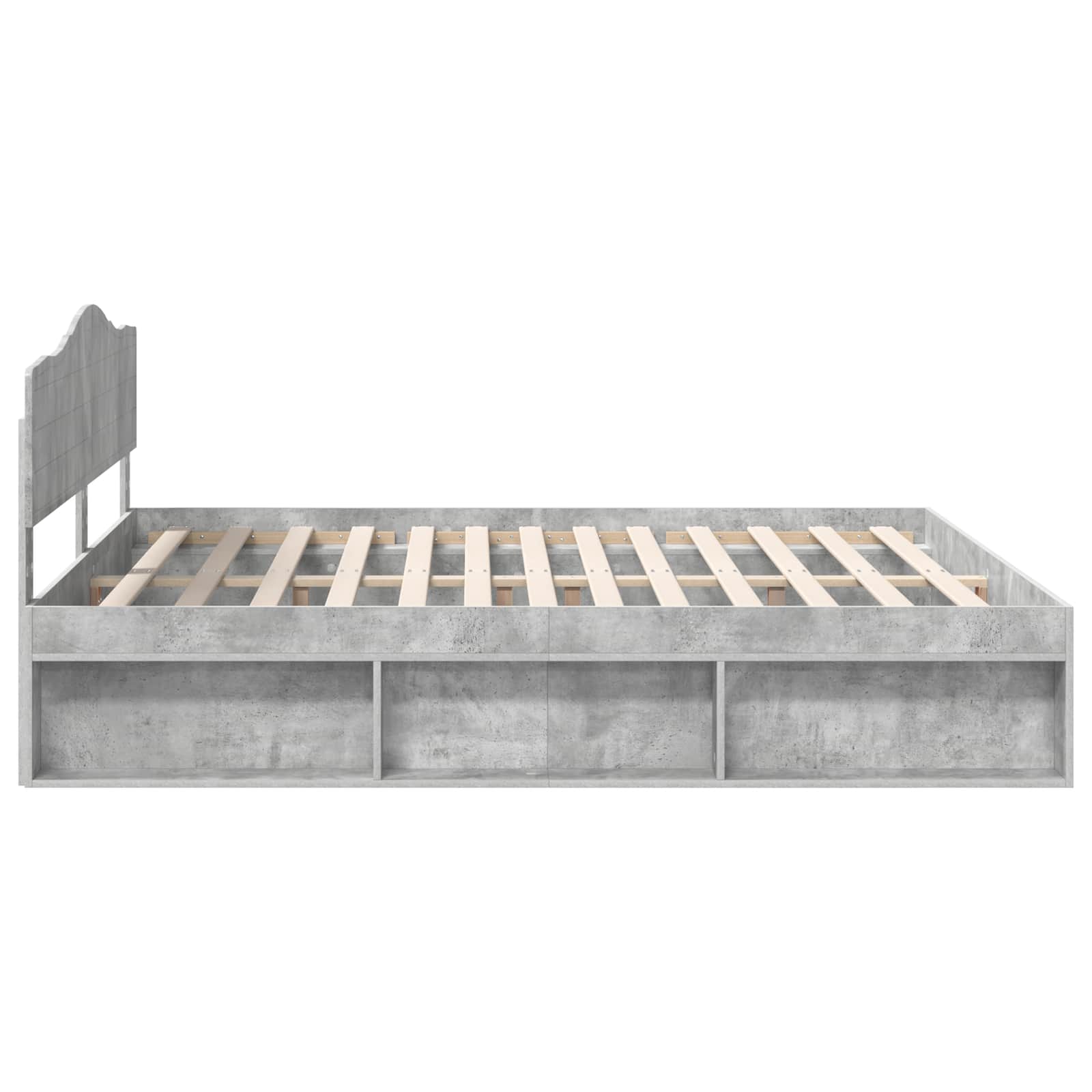 Cadre de lit béton 180 x 200 cm bois de pin massif - 8