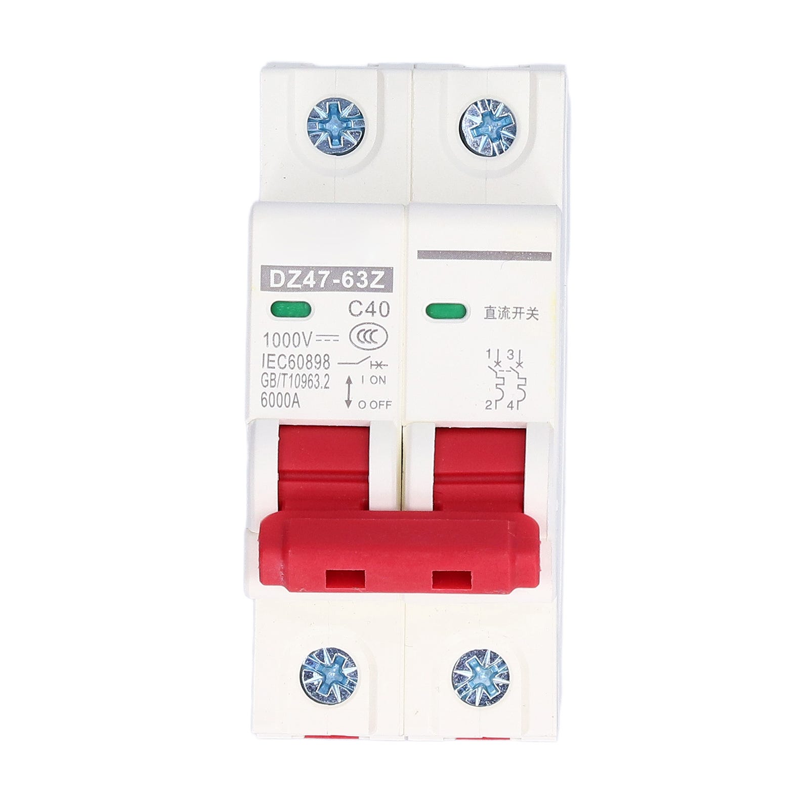 Interruttore automatico 4P DC Interruttore automatico DC 1000V 1200V for impianto fotovoltaico 6A 10A 16A 20A 25A 32A 40A 50A 63A FPV-63 TUV Circuit Protection (Color : 63a, Size : 1200V Interruttore automatico 4P DC Interruttore automatico DC 1000V 1200V for impianto fotovoltaico 6A 10A 16A 20A 25A 32A 40A 50A 63A FPV-63 TUV Circuit Protection (Color : 63a, Size : 1200V