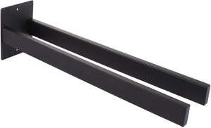 Xiarnotogi Portasciugamani Doppio A Muro In Acciaio Inox Nero Opaco 81 Cm - Design A Scala Per Bagno - 4
