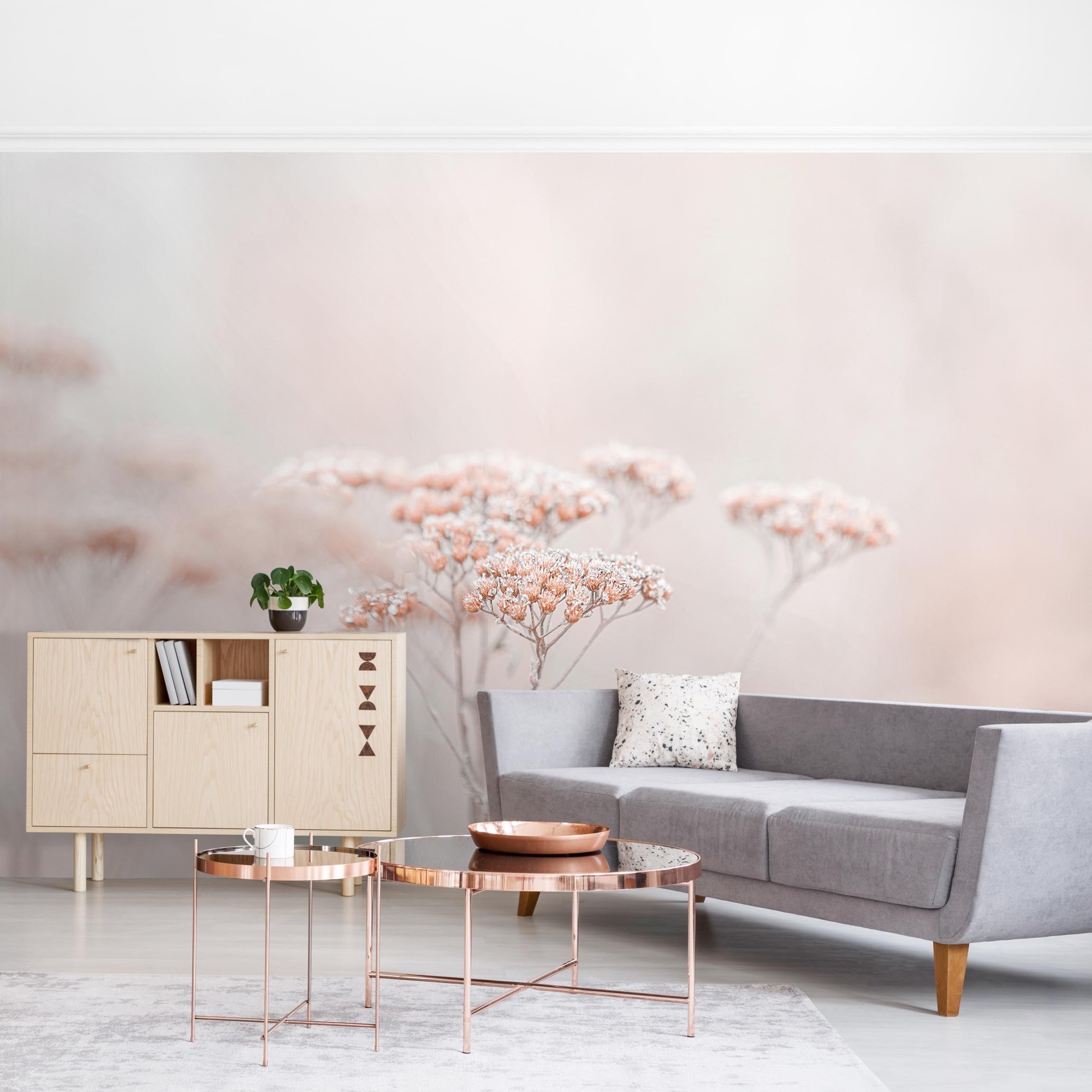 Papel pintado fotomural botánico flores silvestres flores romántico rústico 305 - salón dormitorio cocina - tnt 480 x 320 cm adhesivo