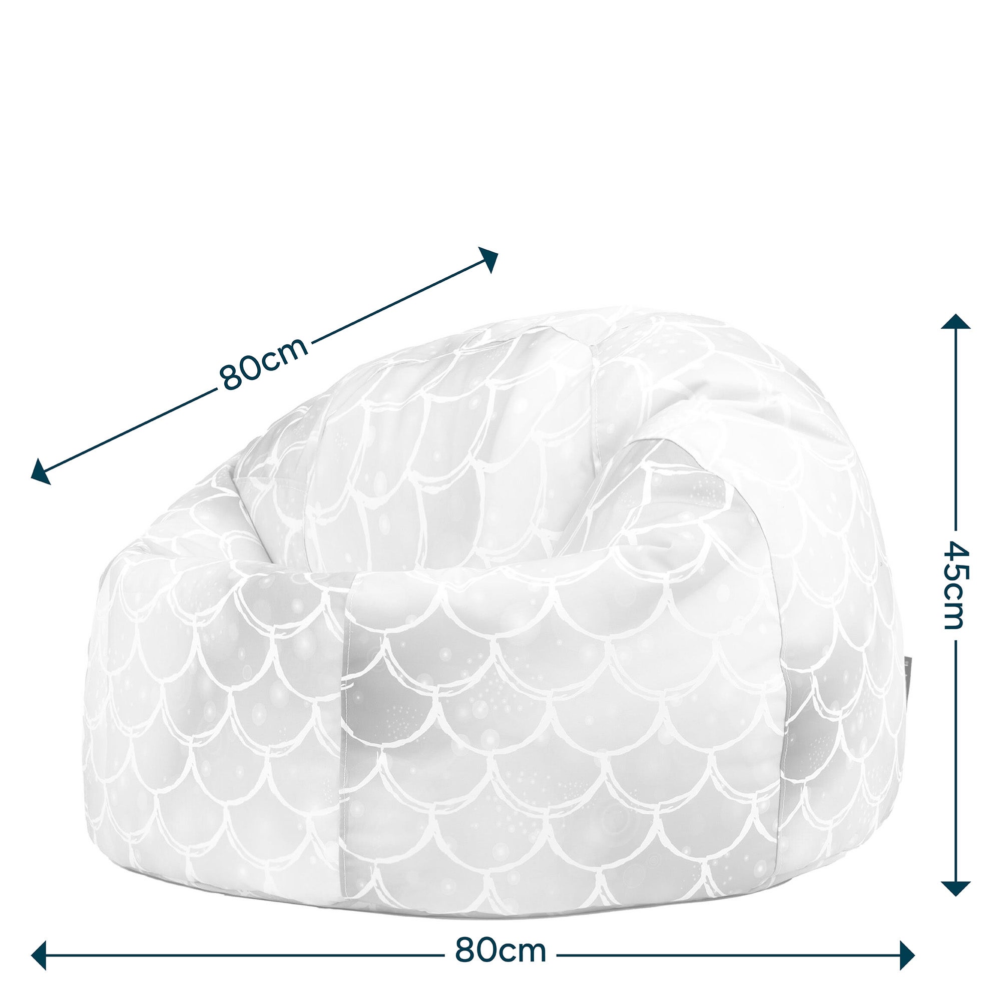 Pouf fauteuil classique large enfant intérieur extérieur à imprimé sirène, chambre, salon, jardin, 80x80cm Oeko-Tex® - 8