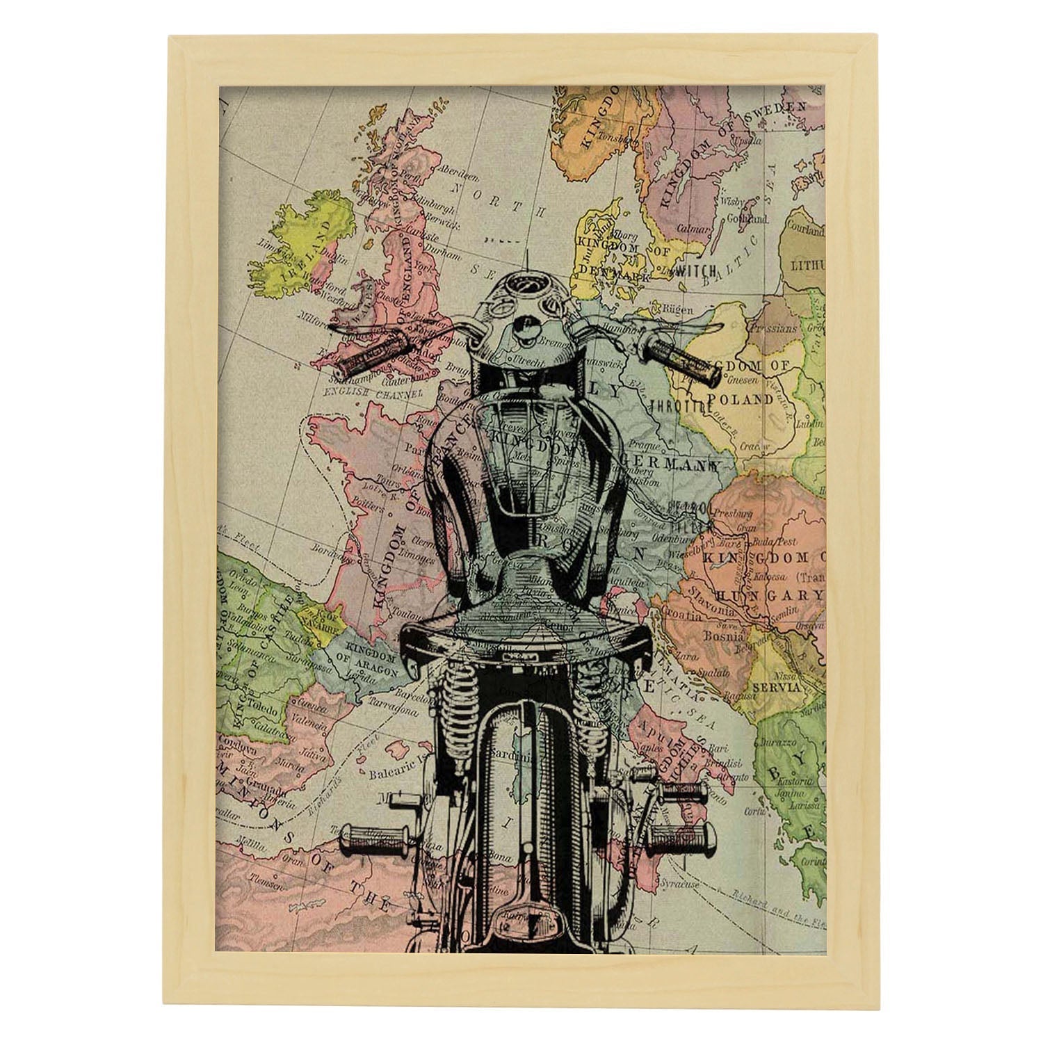 Affiche publicitaire française Favor Motorcycles - 12X16/16X20/18X24