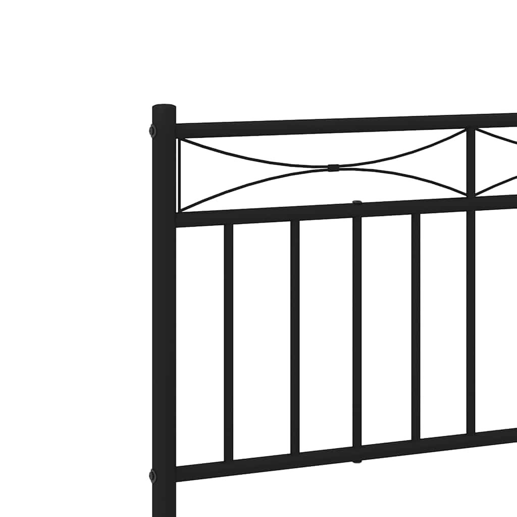 Estructura cama sin colchón con cabecero metal negro 183x213 cm vidaXL - 9