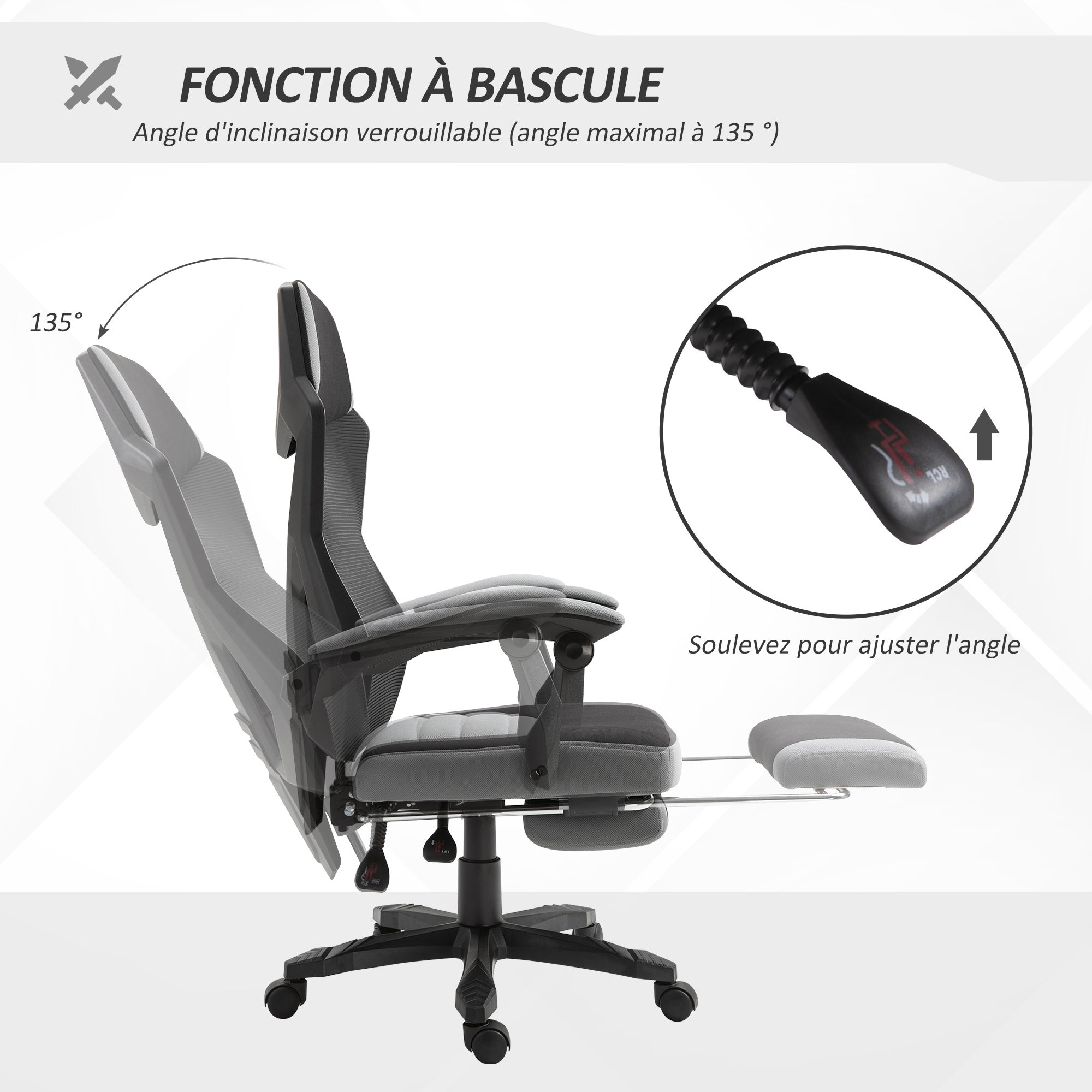 fauteuil de bureau Tissus Vinsetto - 5