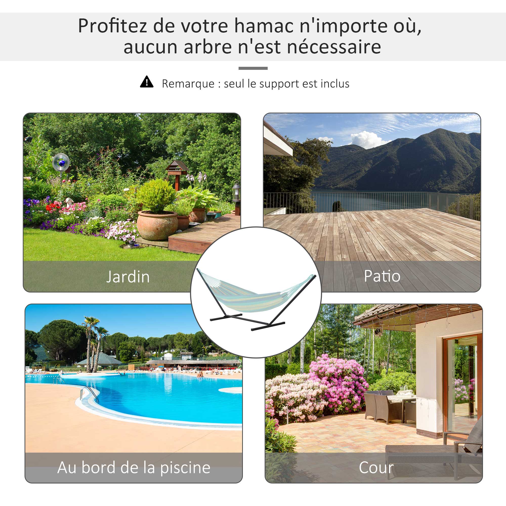 Support pied de hamac Métal Outsunny - 6