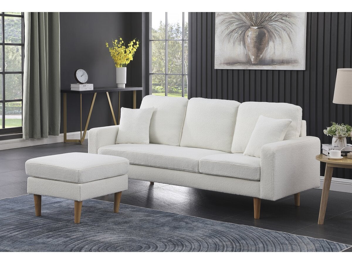 Sofá esquinero de tela reversible 