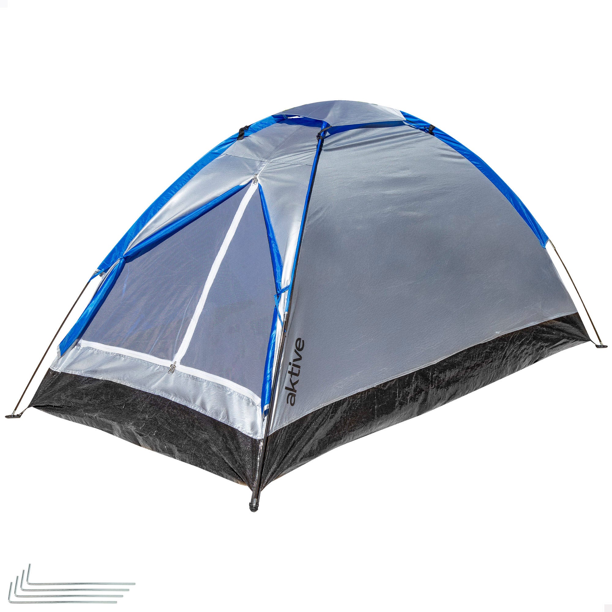 Aktive tienda de campaña gris y azul 2 personas 120x200x100 cm