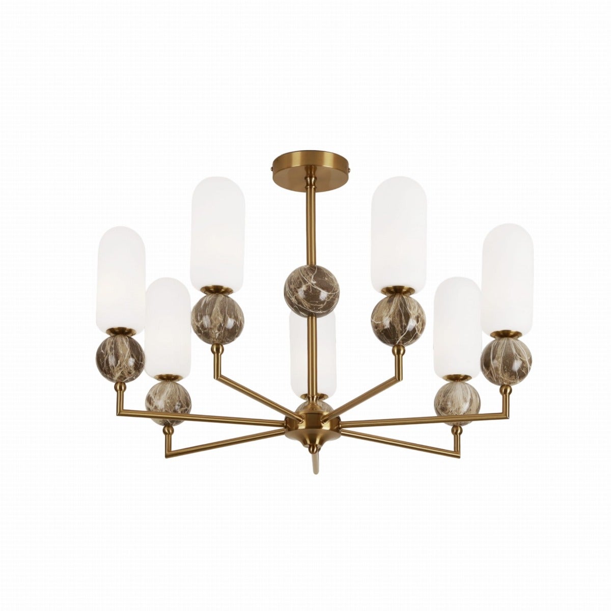 Lampa wisząca ozdobne kulki NOVA złoto-biała 7xG9x8W metal wym:60x70x70cm IP20 Maxlight