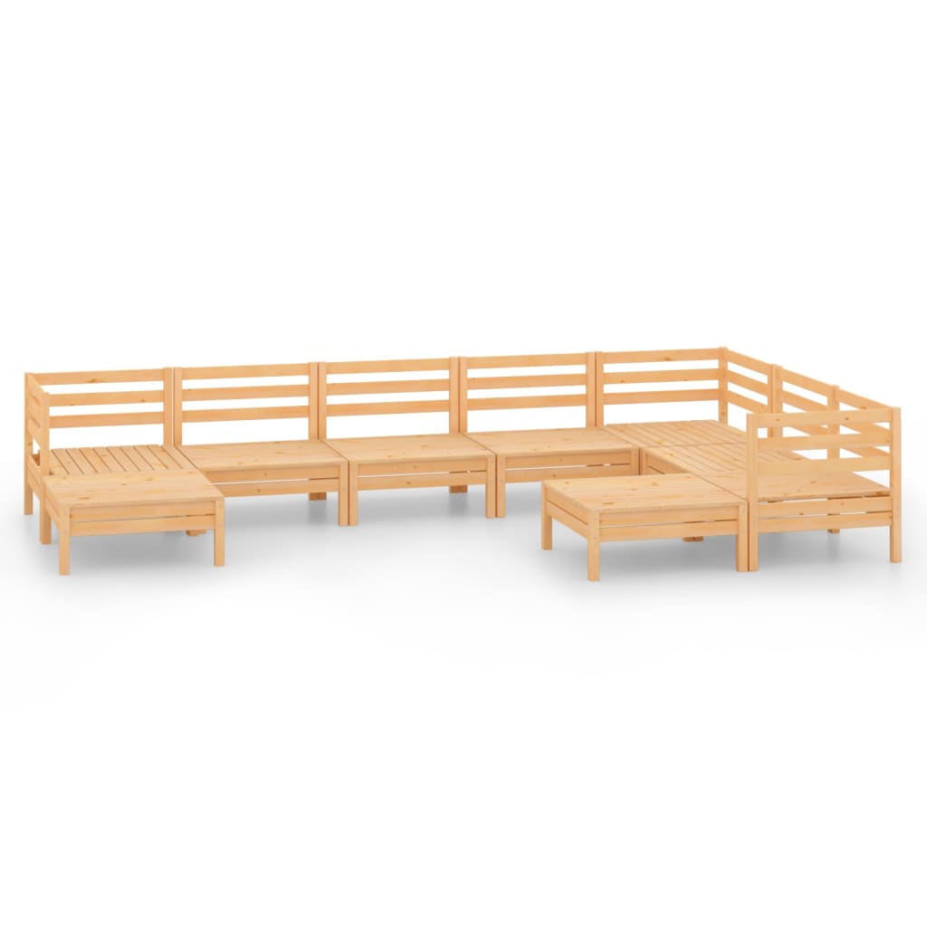 Salon bas de jardin en Bois Marron 8 personnes - 2