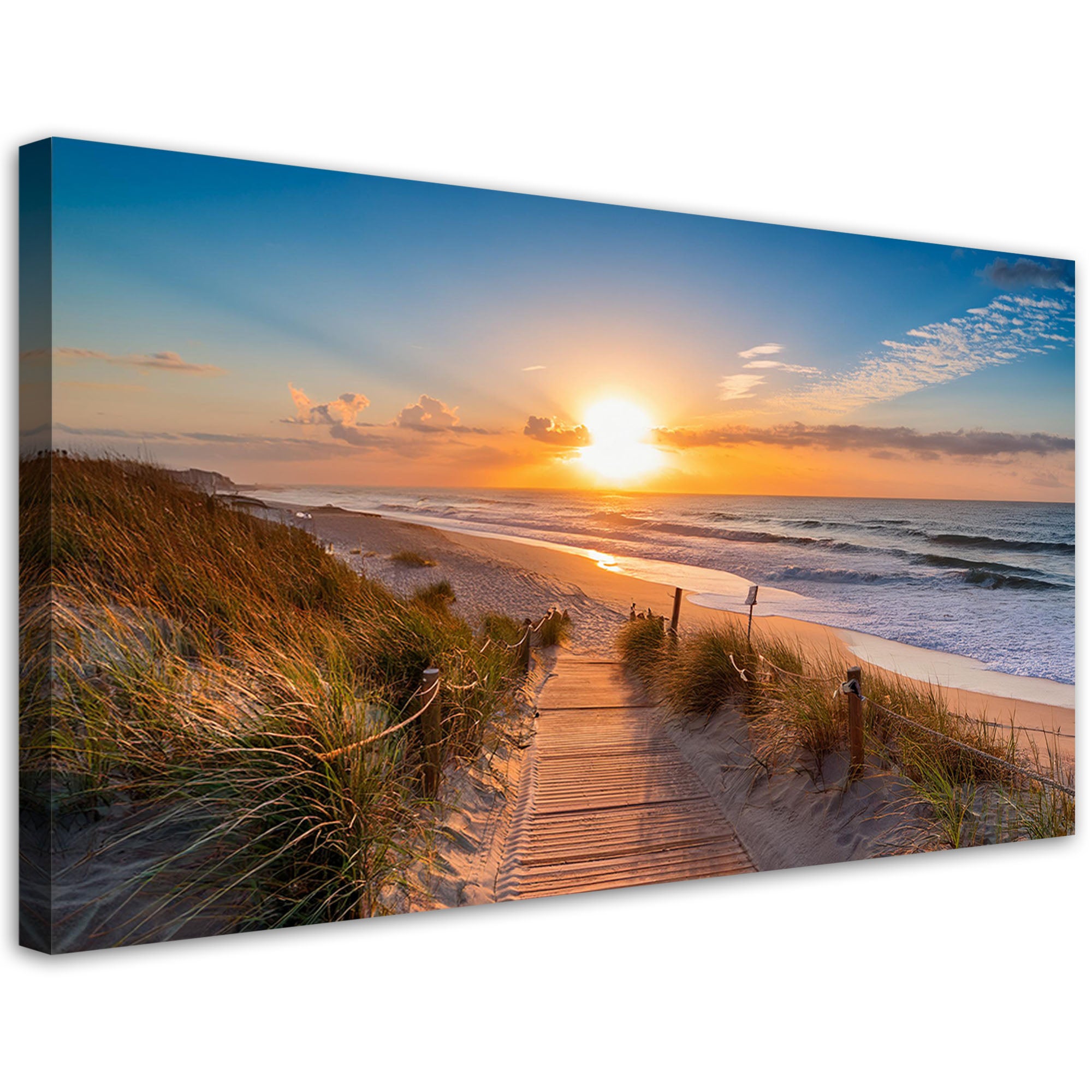 Obraz na płótnie, Zachód Słońca na plaży Pejzaż 100x50