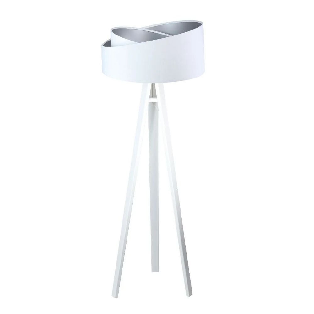 Lampa stojąca HOME 50 biała/złota/sosna