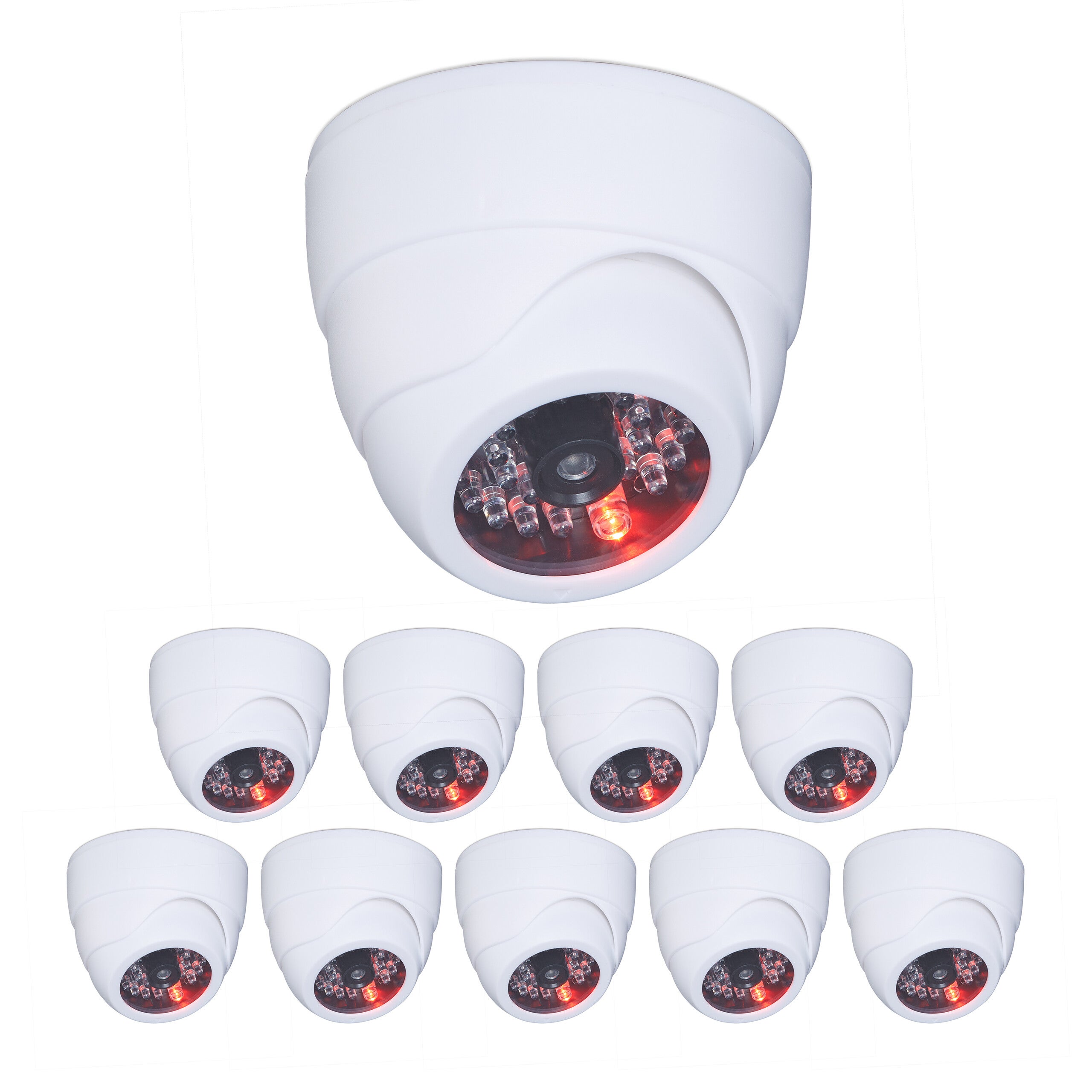 Caméra factice de surveillance dôme motorisée - IP44 blanche => Livraison 3h gratuite* @ Click & Collect Magasin Paris République