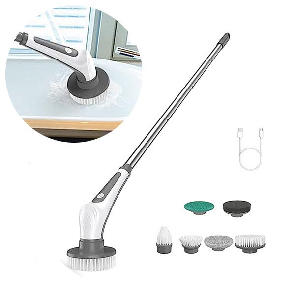 Brosse à Récurer Longue Avec Manche Extensible - Pour Recoins Et Espaces Serrés - Nettoyage Cuisine Et Salle De Bain - 2