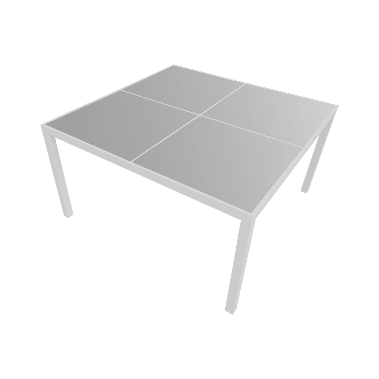 Salon de jardin 8 places gris et blanc aluminium CAGLIARI - 4