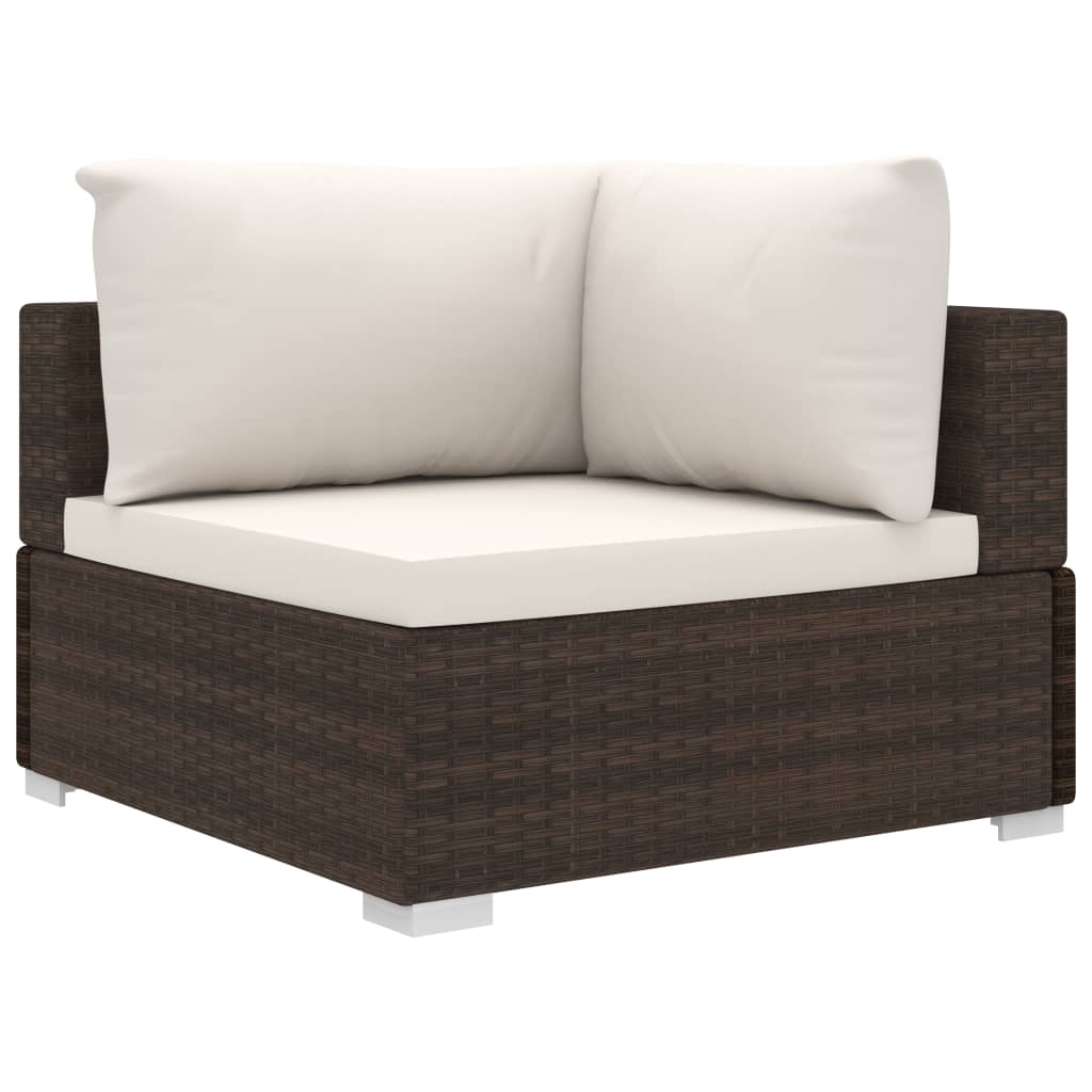 Maison Exclusive - Set Divani da Giardino 8 pz con Cuscini in Polyrattan Marrone - 4