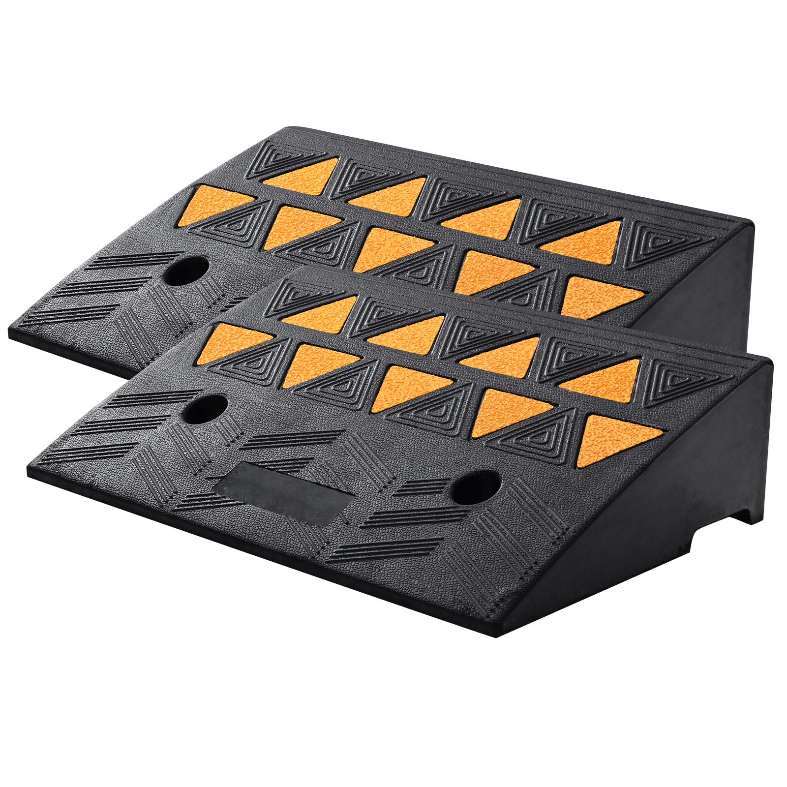 Lot 2 rampes trottoir en caoutchouc SucceBuy, hauteur 5 po, capacité charge 33 069 lb, rampes seuil pour allées, voitures, fauteuils roulants, vélos - 2