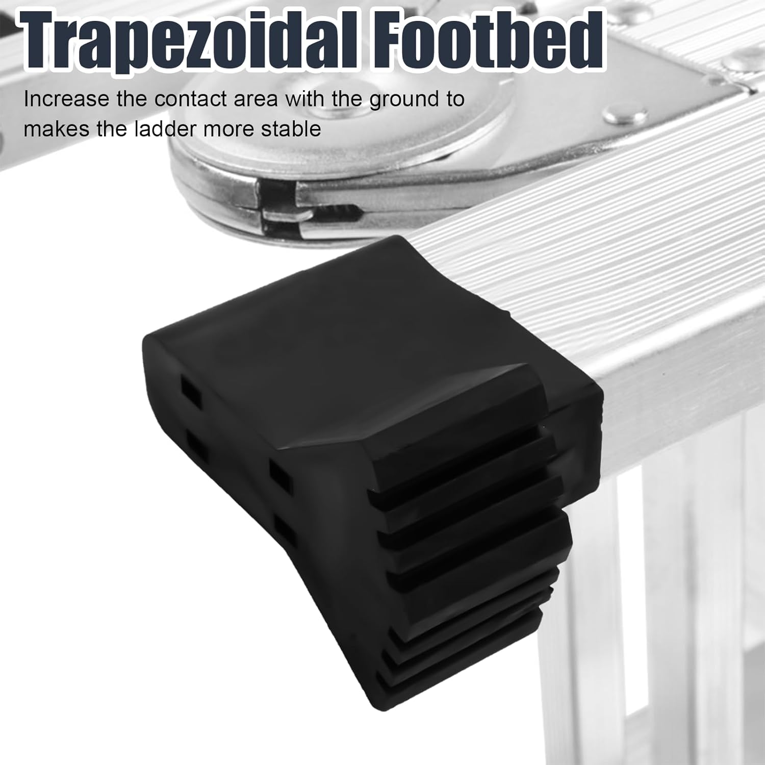 Lot de 4 pieds d'échelle en caoutchouc antidérapants pour échelles télescopiques, techniques et à chevrons (noir) - 5