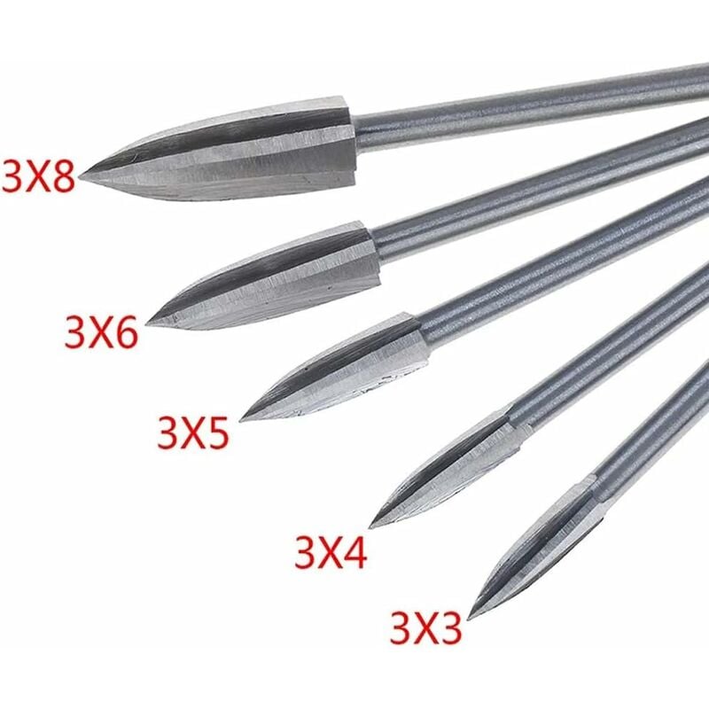 2 Punte Per Fresatura Legno A Linguetta E Scanalatura 8 Mm - Taglio 6,35 Mm, Gambo 8 Mm, Carburo